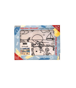 ENFANTS A LA PLAGE - Tableau velours et son livret éducatif - Ludocolor