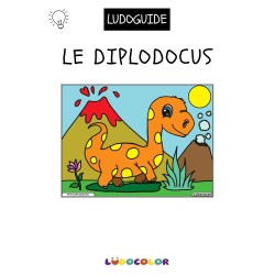 PETIT DIPLODOCUS - Tableau velours et son Ludoguide - Ludocolor