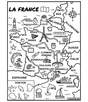 LA CARTE DE FRANCE - Tableau velours et son Ludoguide - Ludocolor