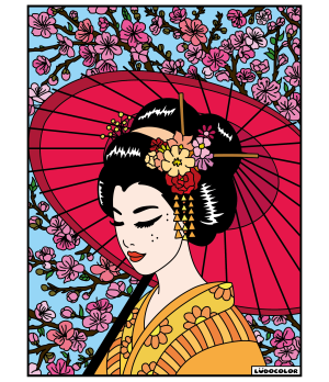 LA GEISHA - Tableau velours et son Ludoguide - Ludocolor