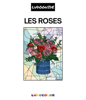 LE BOUQUET DE ROSES - Tableau velours et son Ludoguide - Ludocolor