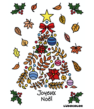 SAPIN DE NOËL - Carte velours et son enveloppe - Ludocolor