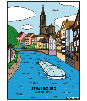 STRASBOURG - Tableau velours et son Ludoguide - Ludocolor