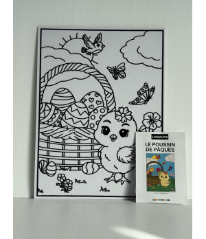POUSSINS - Tableau velours son livret éducatif - Ludocolor