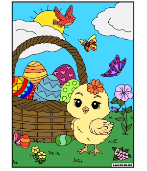 POUSSINS - Tableau velours son livret éducatif - Ludocolor