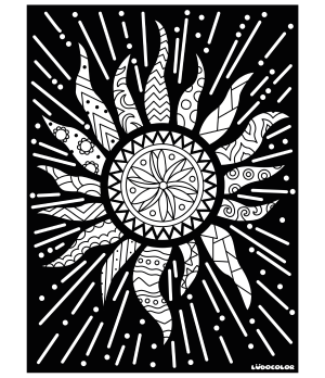 MANDALA SOLEIL - Tableau velours et son livret éducatif