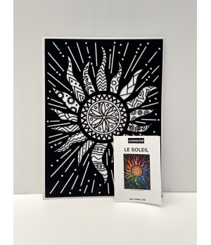 MANDALA SOLEIL - Tableau velours et son livret éducatif