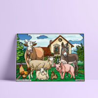 Coloriage velours animaux de la ferme