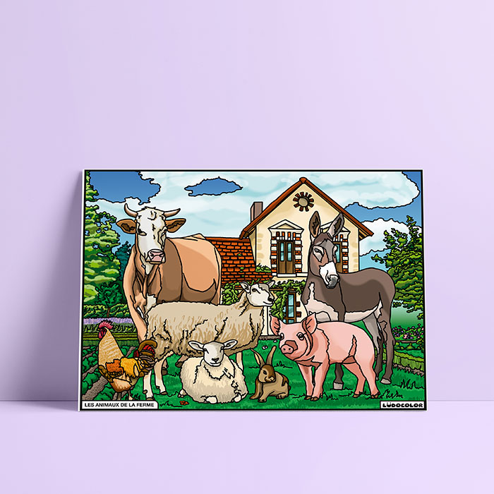 Coloriage velours animaux de la ferme
