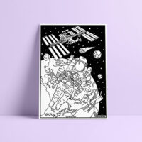 Coloriage velours Astronaute