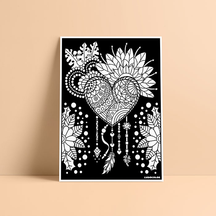 Coloriage velours Mandala attrape rêves