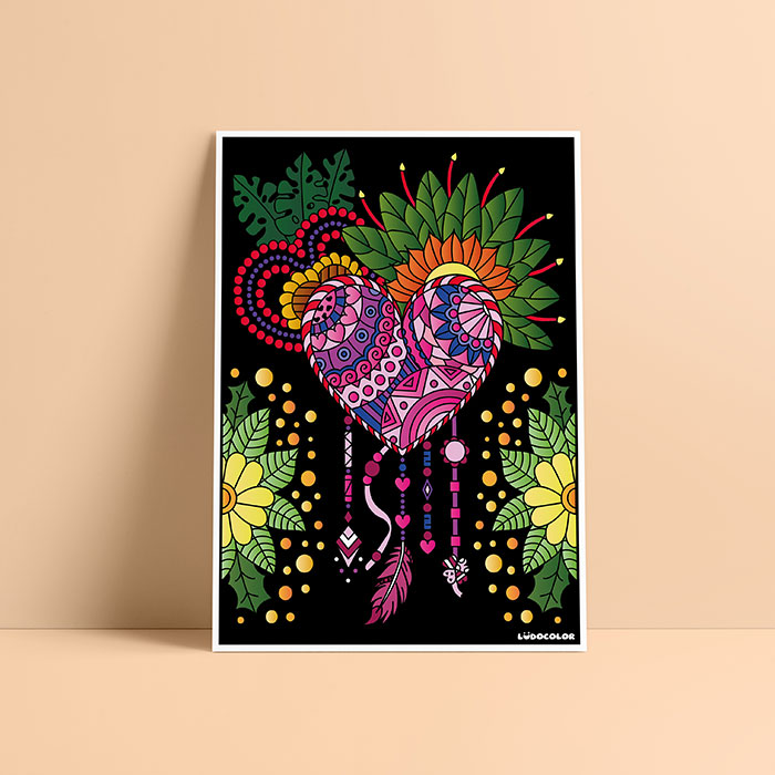 Coloriage velours Mandala attrape rêves