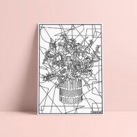 Coloriage velours Bouquet de roses