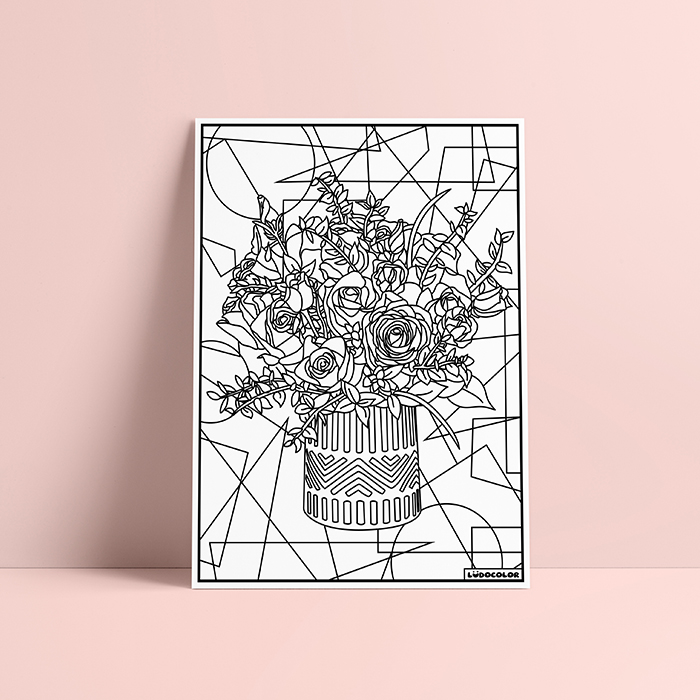 Coloriage velours Bouquet de roses