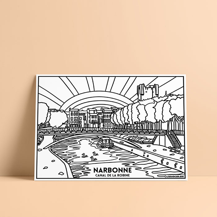 Coloriage velours Narbonne - Canal de la Robine