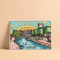 Coloriage velours Narbonne - Canal de la Robine