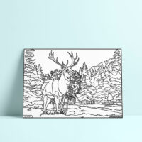 Coloriage velours Cerf