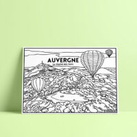 Coloriage velours Auvergne - Chaîne des Puys