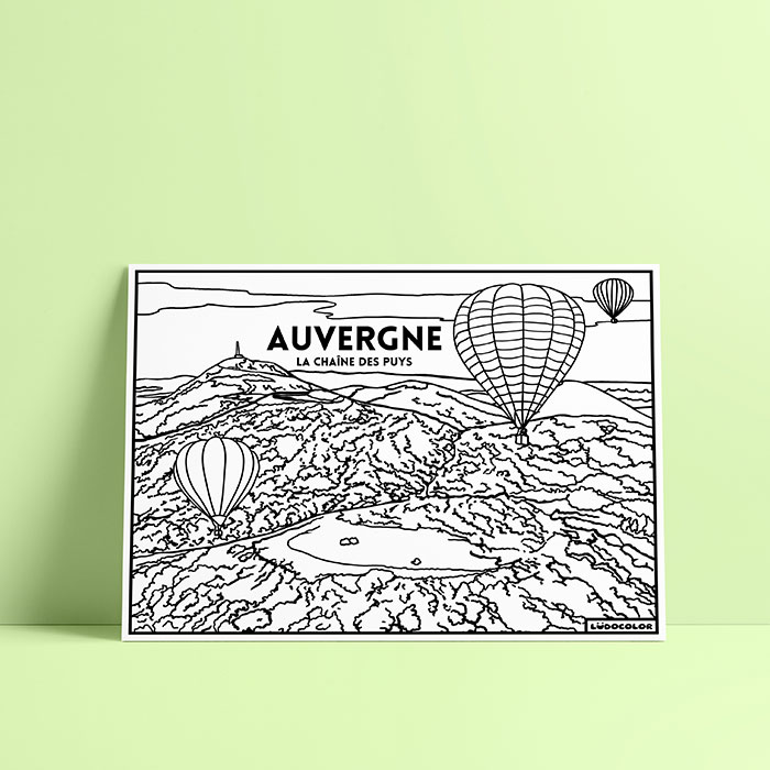 Coloriage velours Auvergne - Chaîne des Puys