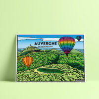 Coloriage velours Auvergne - Chaîne des Puys
