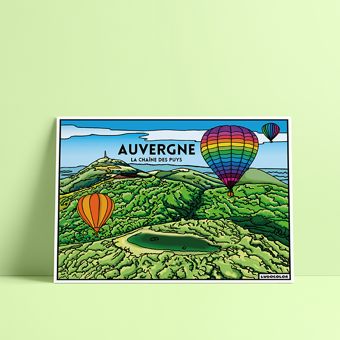 Coloriage velours Auvergne - Chaîne des Puys