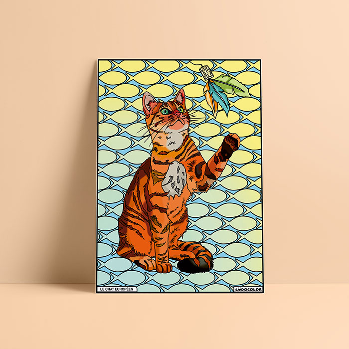 Coloriage velours Chat