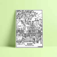 Coloriage velours Dijon - Place François Rude