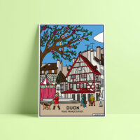 Coloriage velours Dijon - Place François Rude