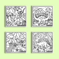 Coloriage velours dinosaures
