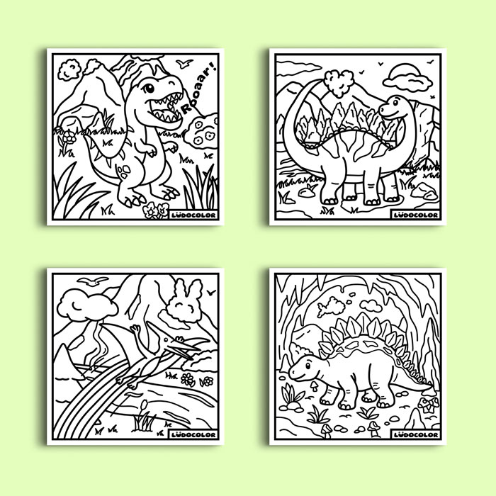 Coloriage velours dinosaures
