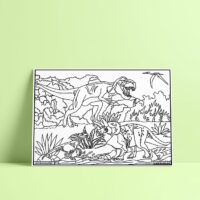 Coloriage velours dinosaures