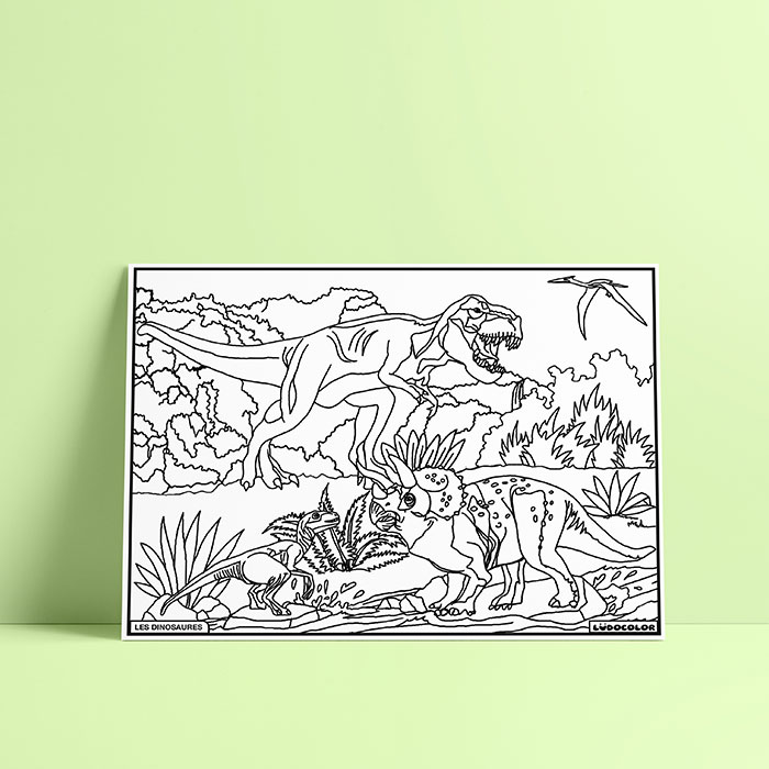 Coloriage velours dinosaures