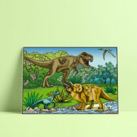 Coloriage velours dinosaures