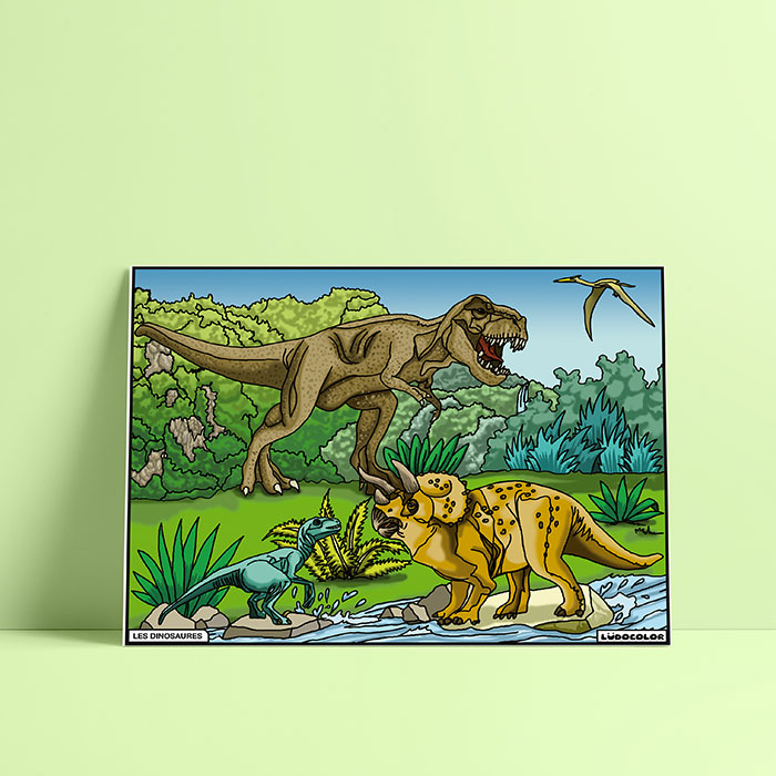 Coloriage velours dinosaures