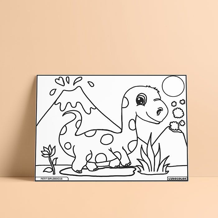 Coloriage velours dinosaure