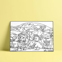 Coloriage velours Lion