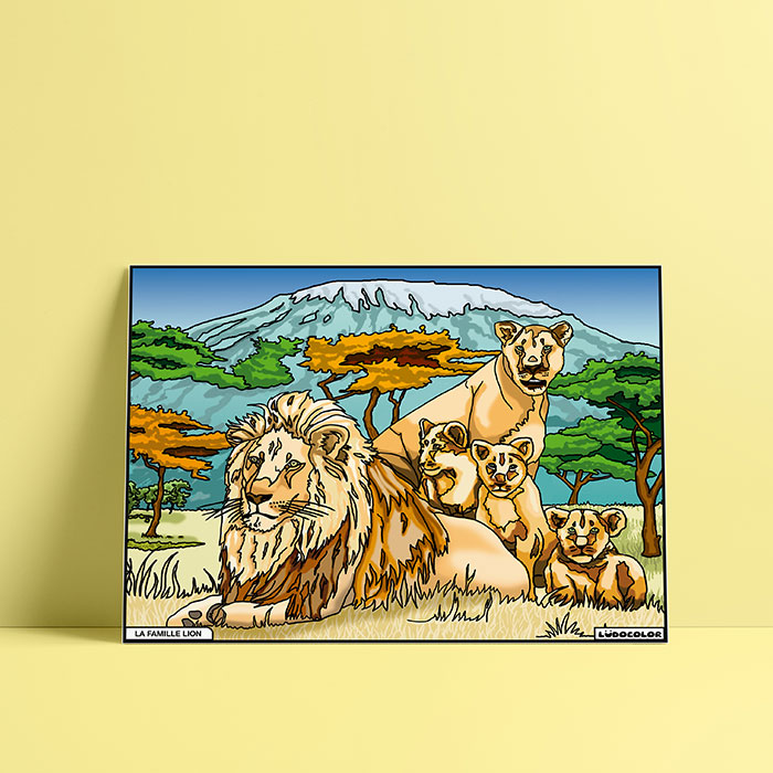 Coloriage velours Lion