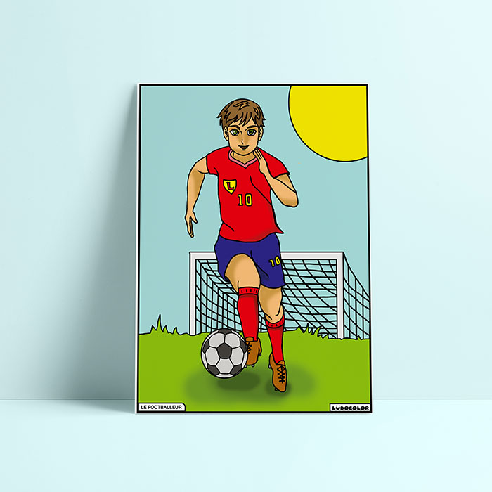 Coloriage velours Football