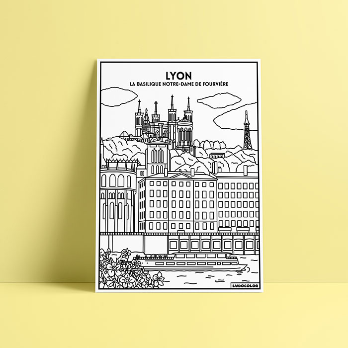 Coloriage velours Lyon - Notre-Dame de Fourvière