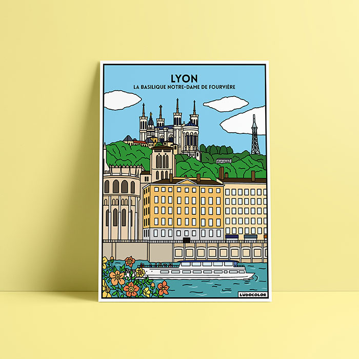 Coloriage velours Lyon - Notre-Dame de Fourvière