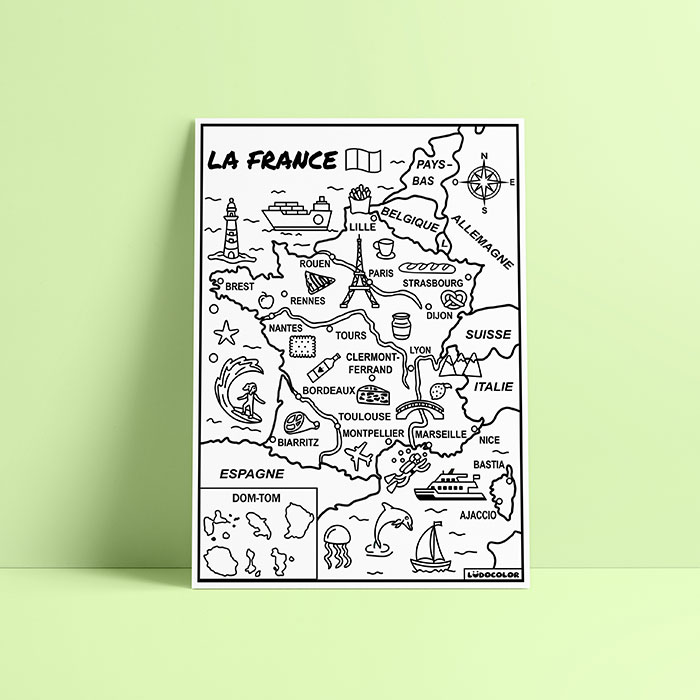 Coloriage velours Carte de France