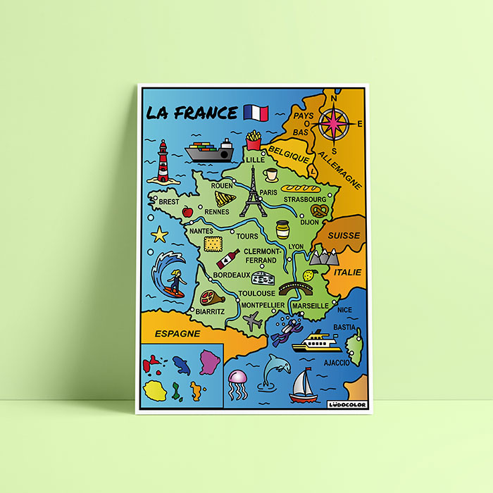 Coloriage velours Carte de France