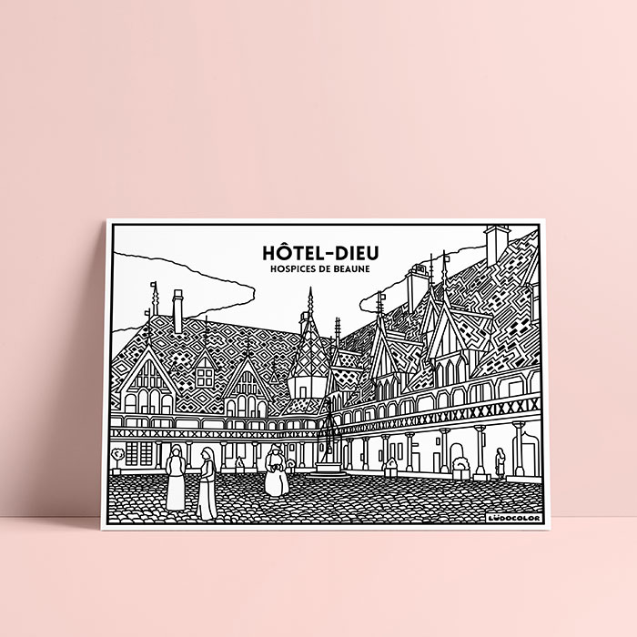 Coloriage velours Hôtel-Dieu - Hospices de Beaune