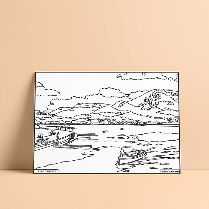 Coloriage velours Lac d'Annecy