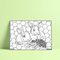 Coloriage velours lapins