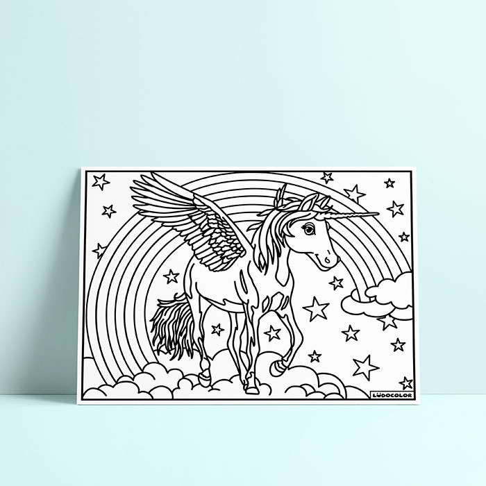 Coloriage velours licorne