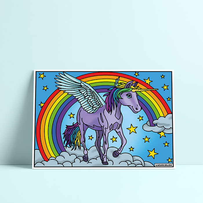 Coloriage velours licorne