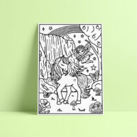 Coloriage velours licorne