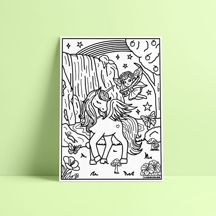 Coloriage velours licorne