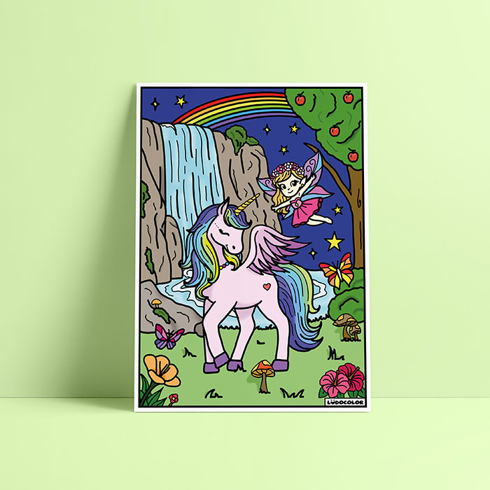 Coloriage velours licorne